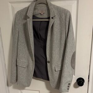Gray Women’s Blazer with Elbow Patches